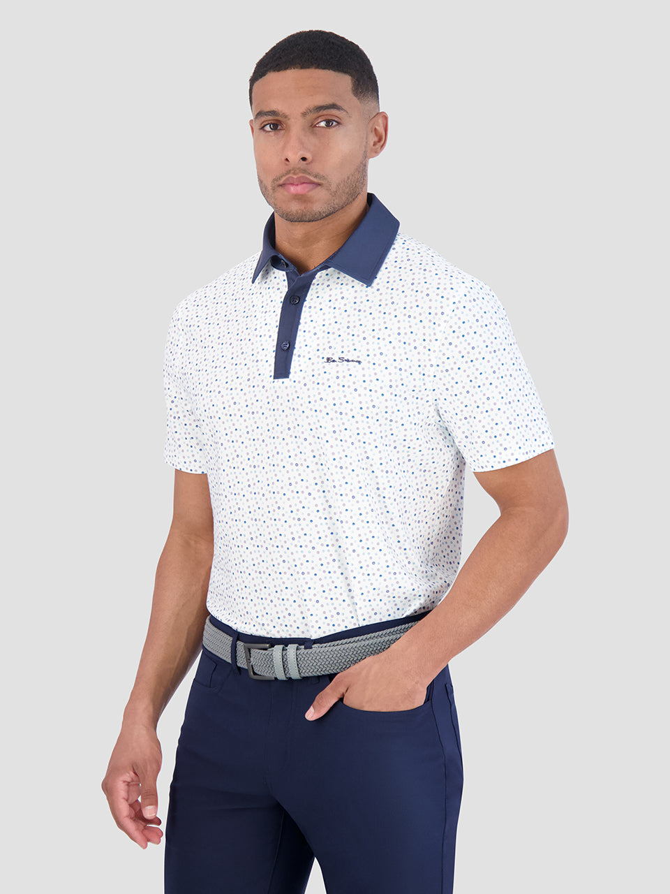 Ben Sherman Polka Dots Tech Jersey Sports Fit Polo T Skjorte Hvite | PT9756012