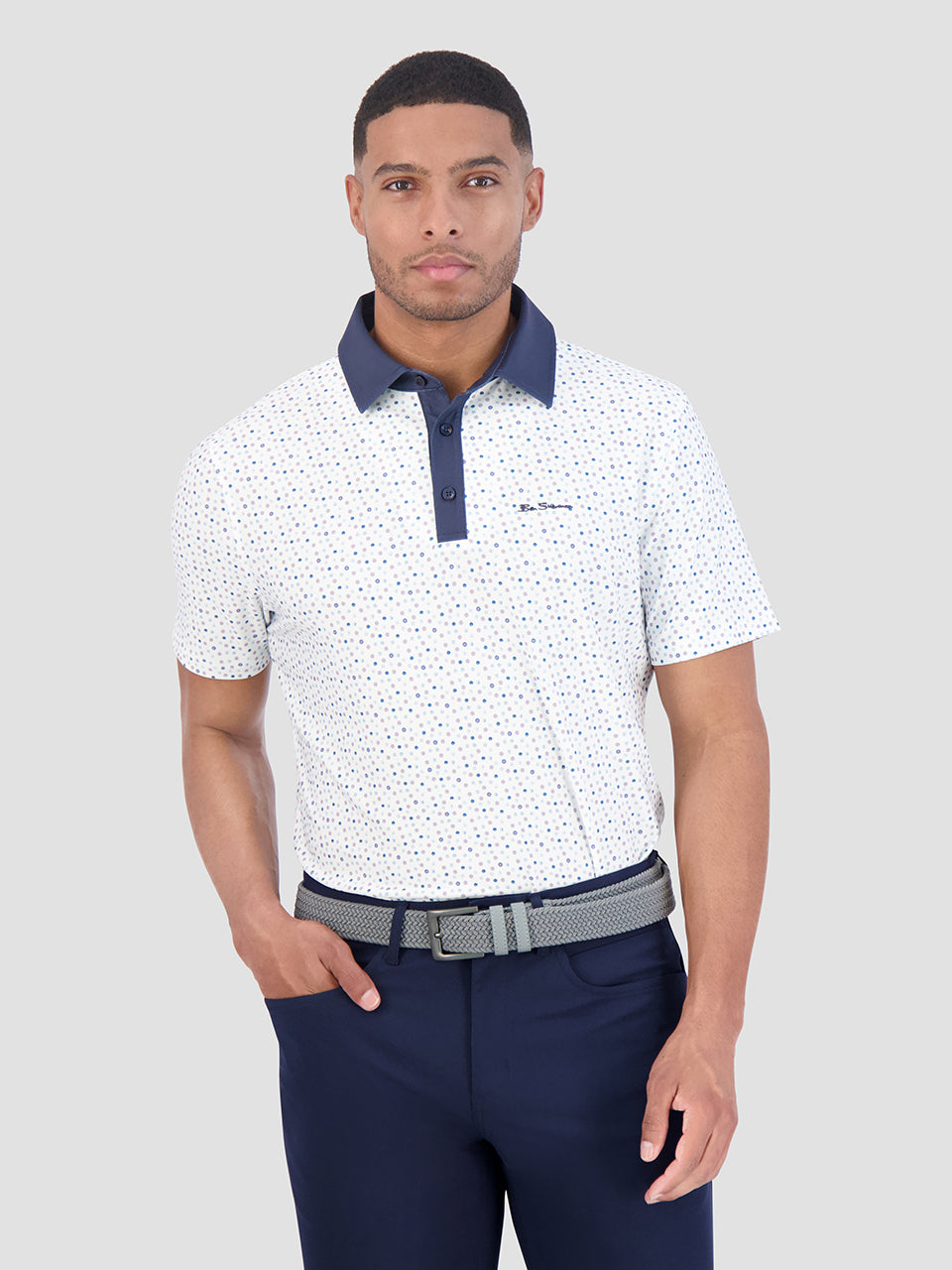 Ben Sherman Polka Dots Tech Jersey Sports Fit Polo T Skjorte Hvite | PT9756012