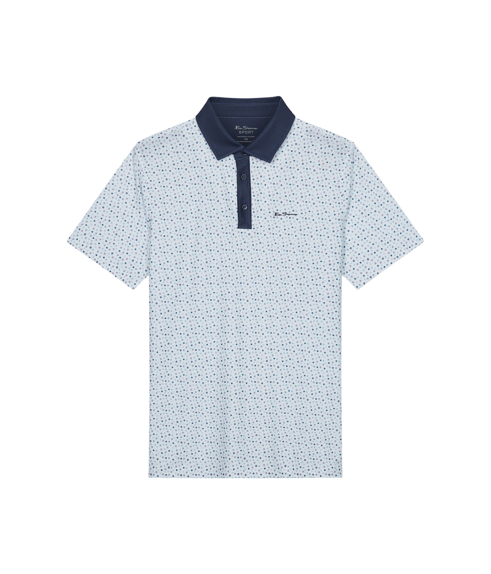 Ben Sherman Polka Dots Tech Jersey Sports Fit Polo T Skjorte Hvite | PT9756012