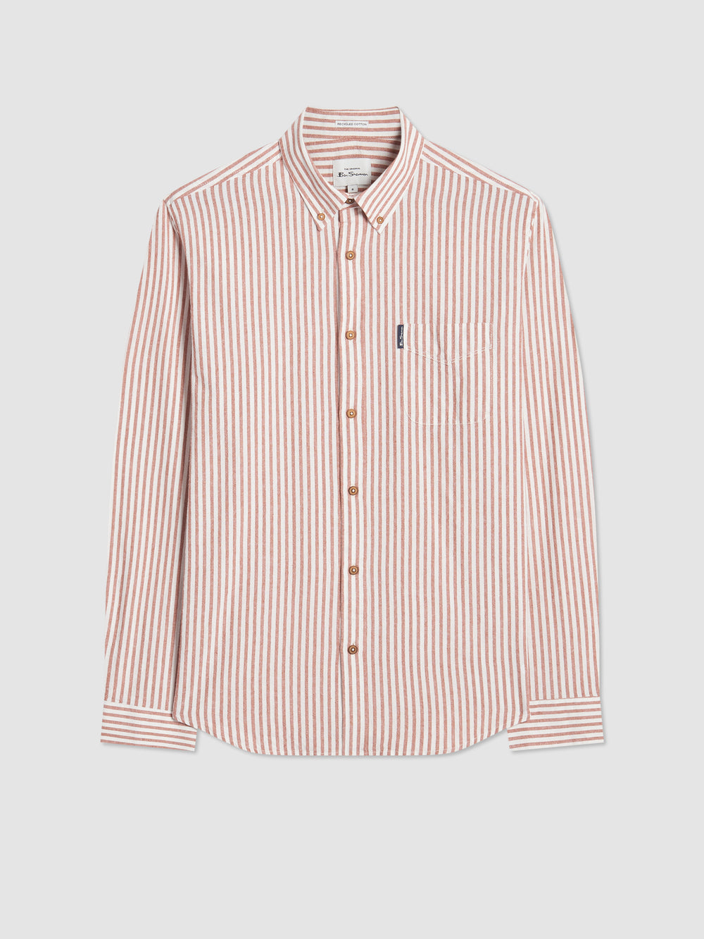 Ben Sherman Recycled Cotton Oxford Stripe Skjorte Oransje | LI6487310