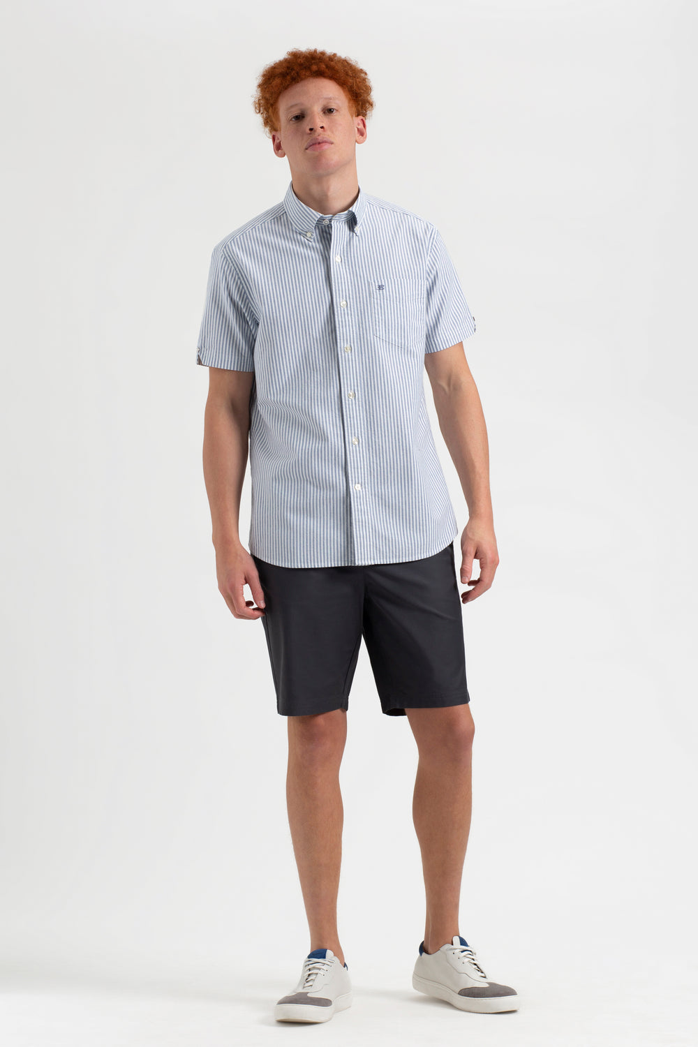 Ben Sherman Short Sleeve Brighton Oxford Organic Bengal Stripe Skjorte Indigo | TA5901278