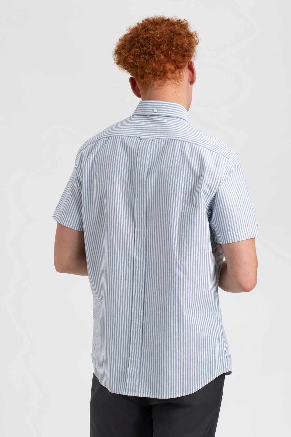 Ben Sherman Short Sleeve Brighton Oxford Organic Bengal Stripe Skjorte Indigo | TA5901278