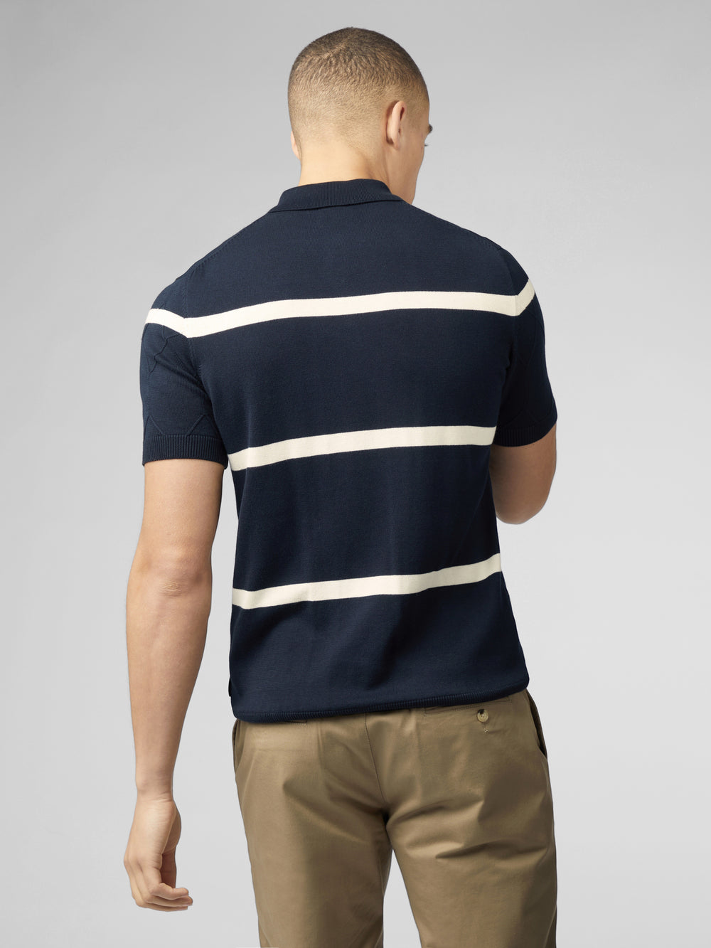 Ben Sherman Signature Argyle Stripe Polo Strikkevarer Marineblå | HP9504813