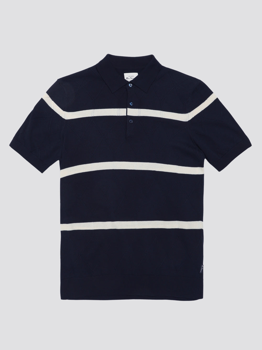 Ben Sherman Signature Argyle Stripe Polo Strikkevarer Marineblå | HP9504813