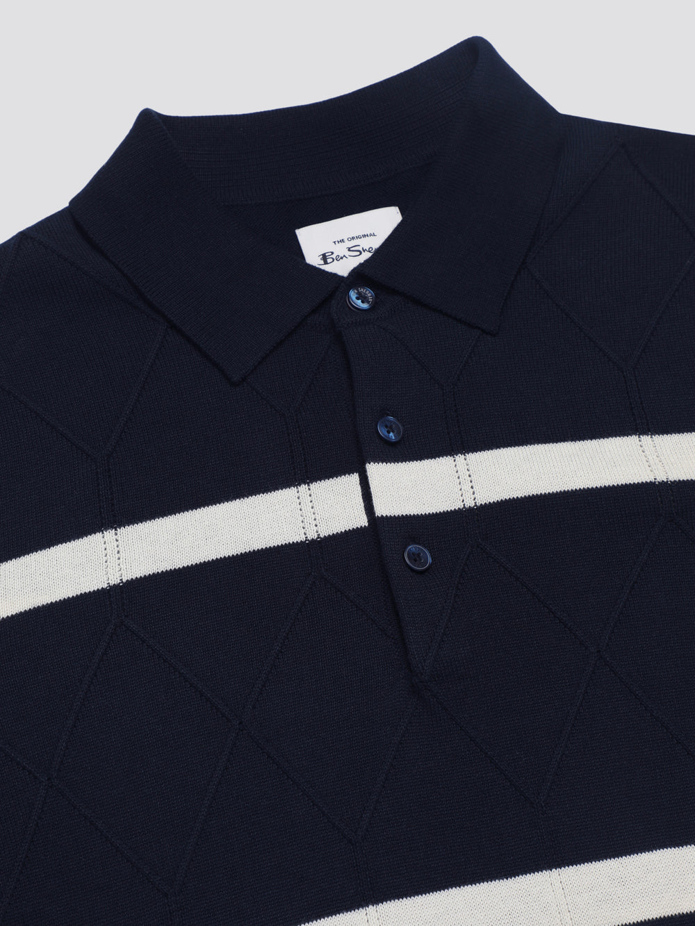 Ben Sherman Signature Argyle Stripe Polo Strikkevarer Marineblå | HP9504813