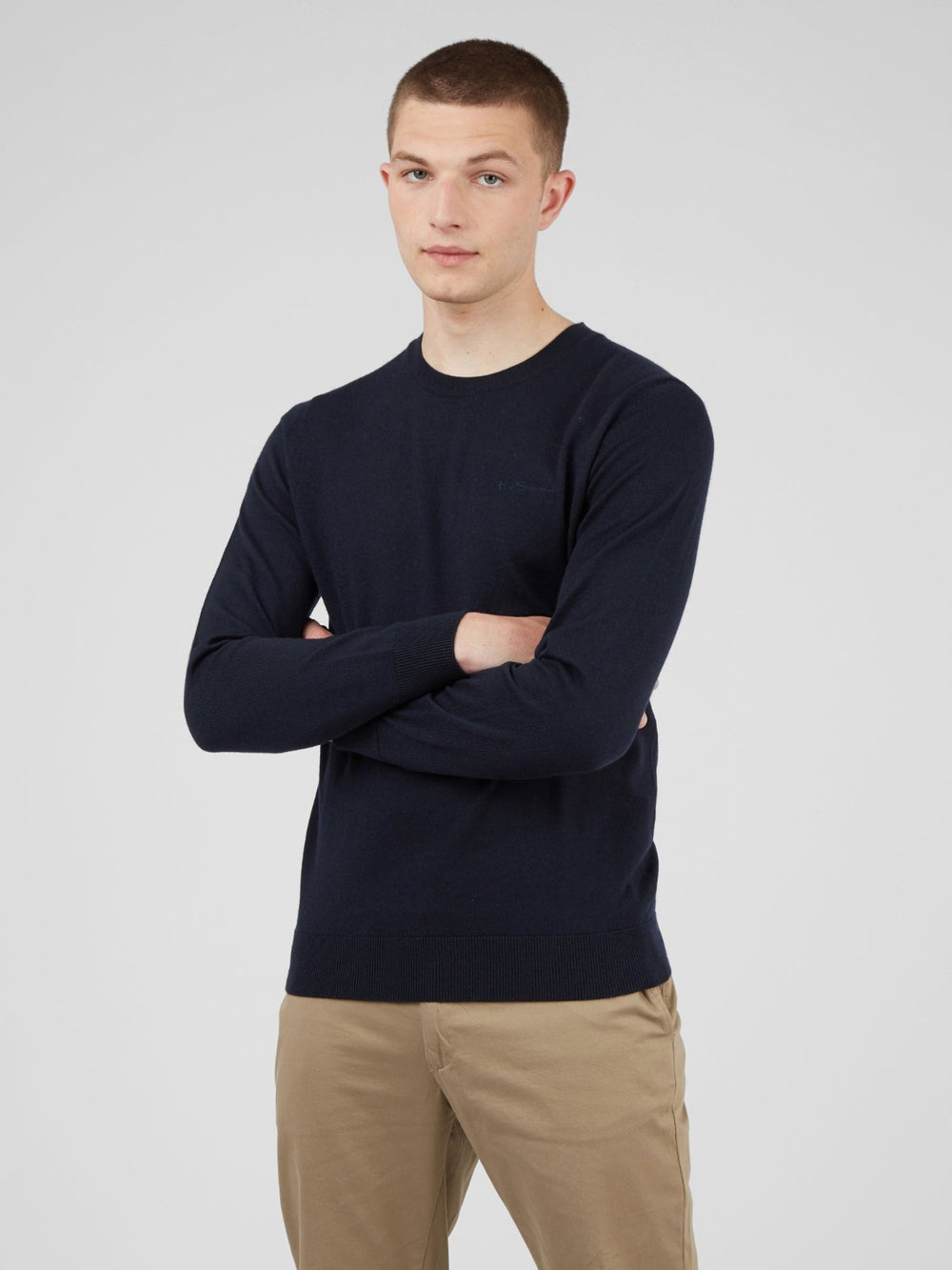 Ben Sherman Signature Crewneck Strikkevarer Marineblå | AE9673850