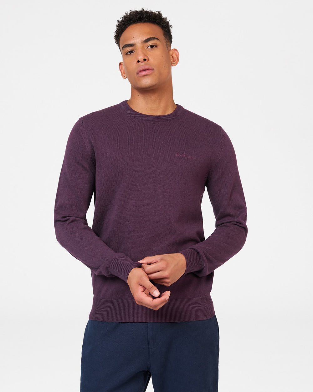 Ben Sherman Signature Crewneck Strikkevarer Lilla | VE1574206