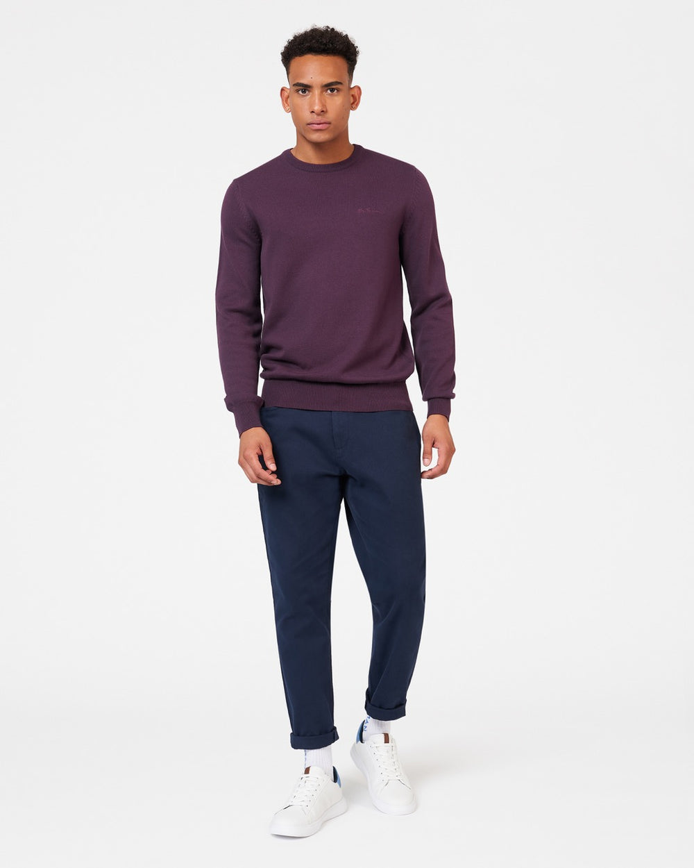 Ben Sherman Signature Crewneck Strikkevarer Lilla | VE1574206