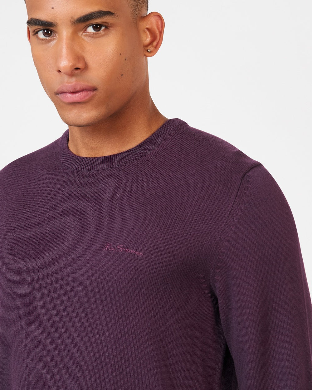 Ben Sherman Signature Crewneck Strikkevarer Lilla | VE1574206