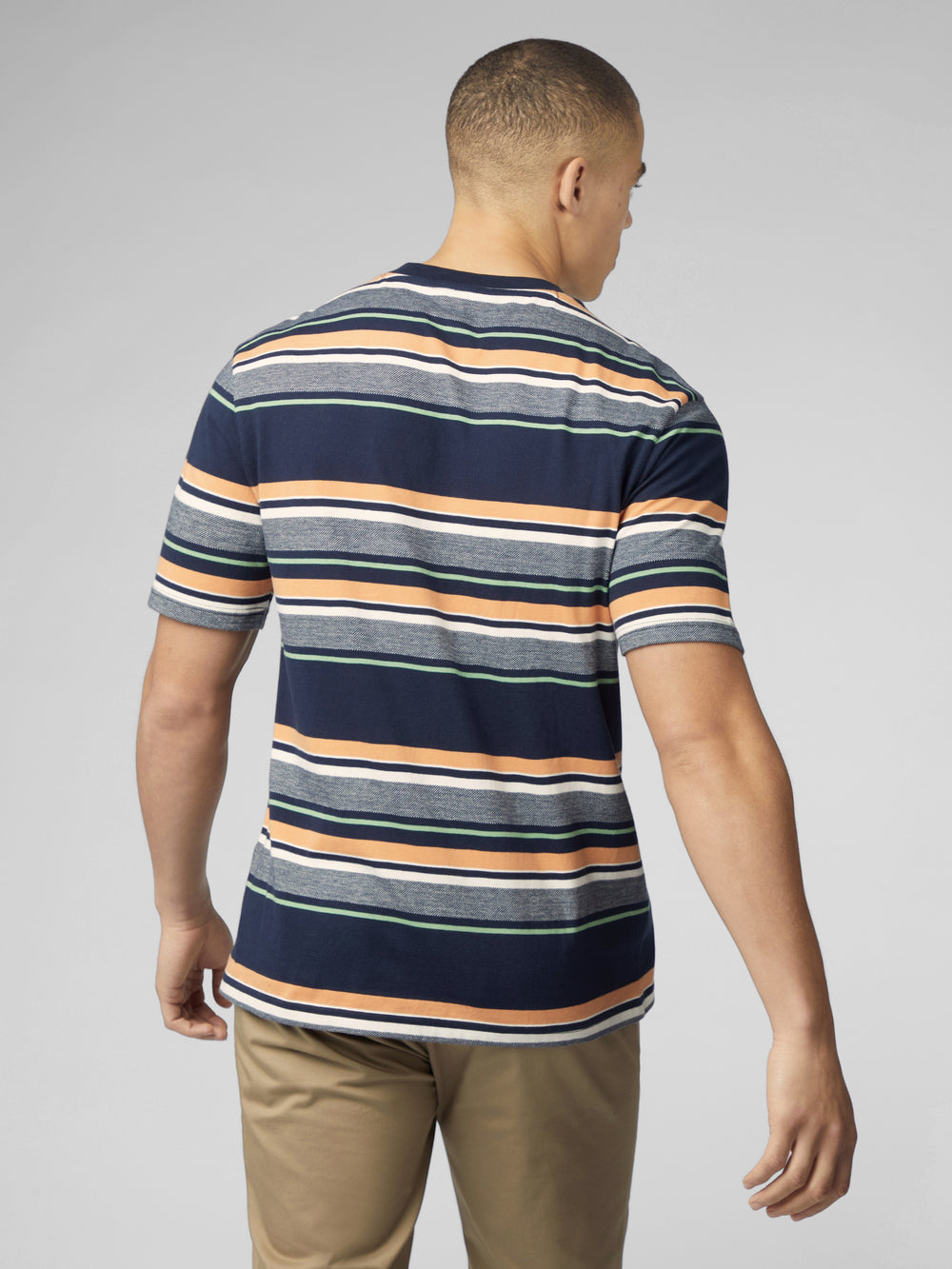 Ben Sherman Signature Engineered Stripe T-Skjorte Marineblå | WO2348051