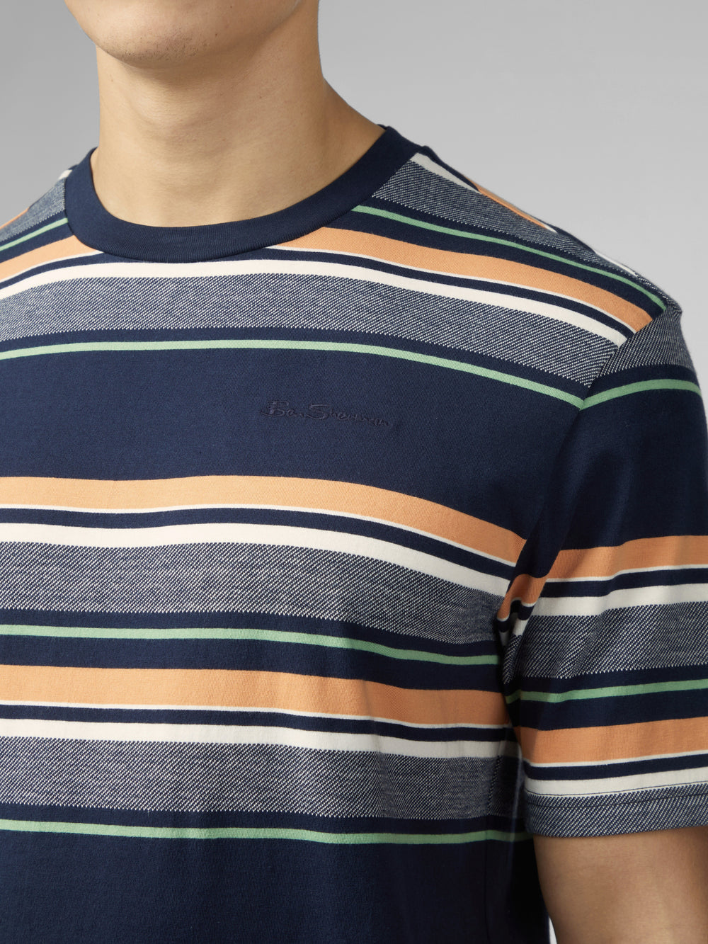 Ben Sherman Signature Engineered Stripe T-Skjorte Marineblå | WO2348051