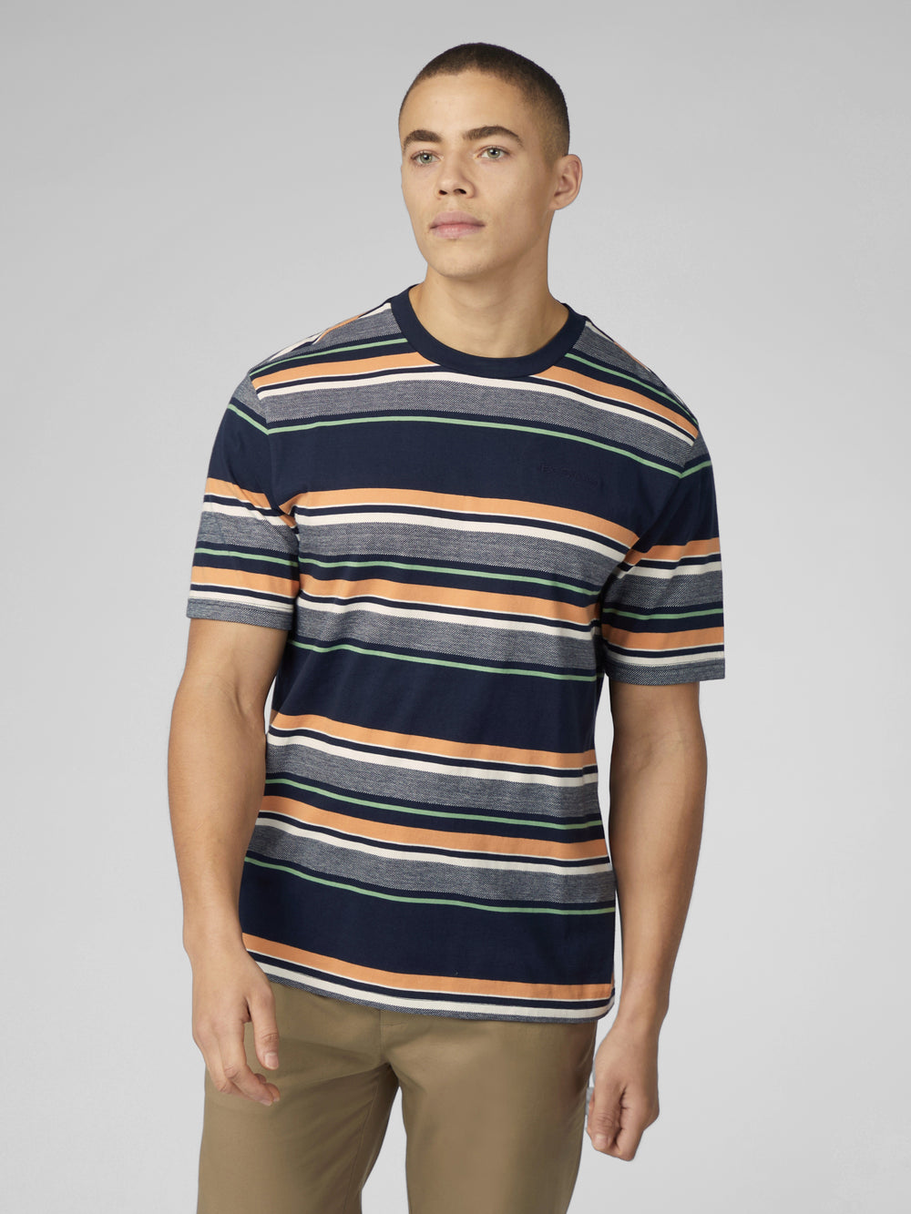 Ben Sherman Signature Engineered Stripe T-Skjorte Marineblå | WO2348051