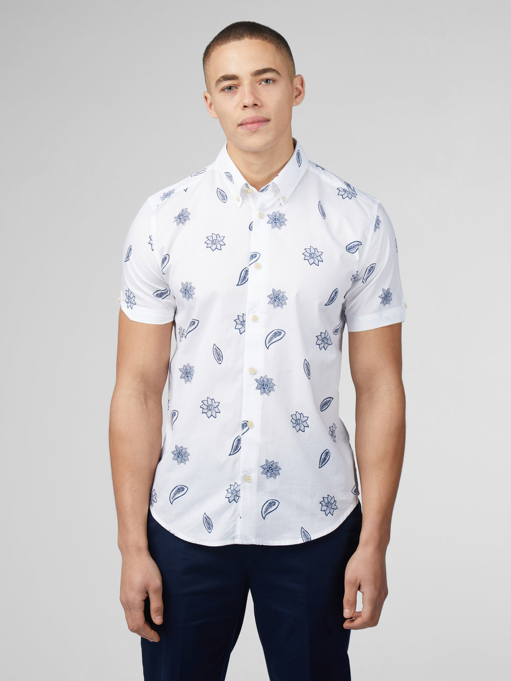 Ben Sherman Signature Floral Skjorte Hvite | JE4297830