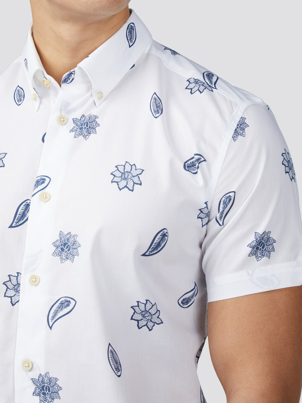 Ben Sherman Signature Floral Skjorte Hvite | JE4297830