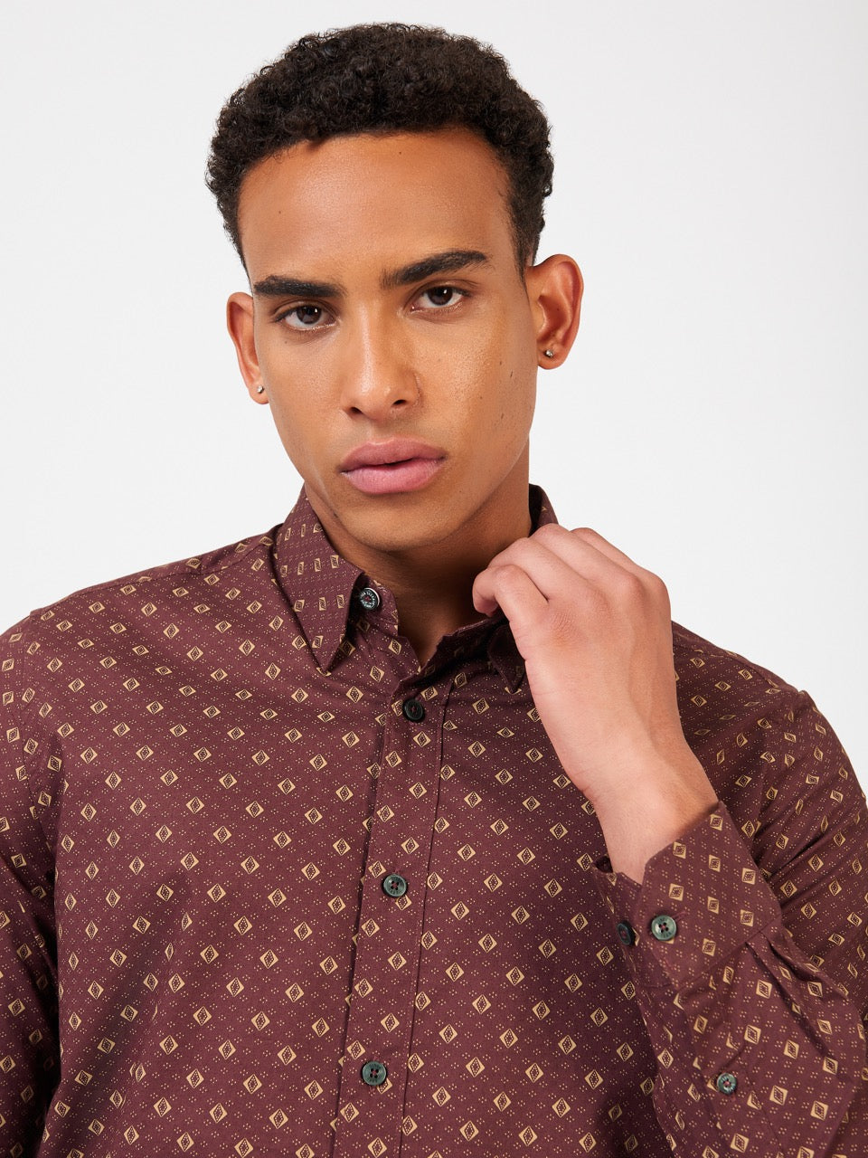 Ben Sherman Signature Geo Skjorte Brune | IN7518204