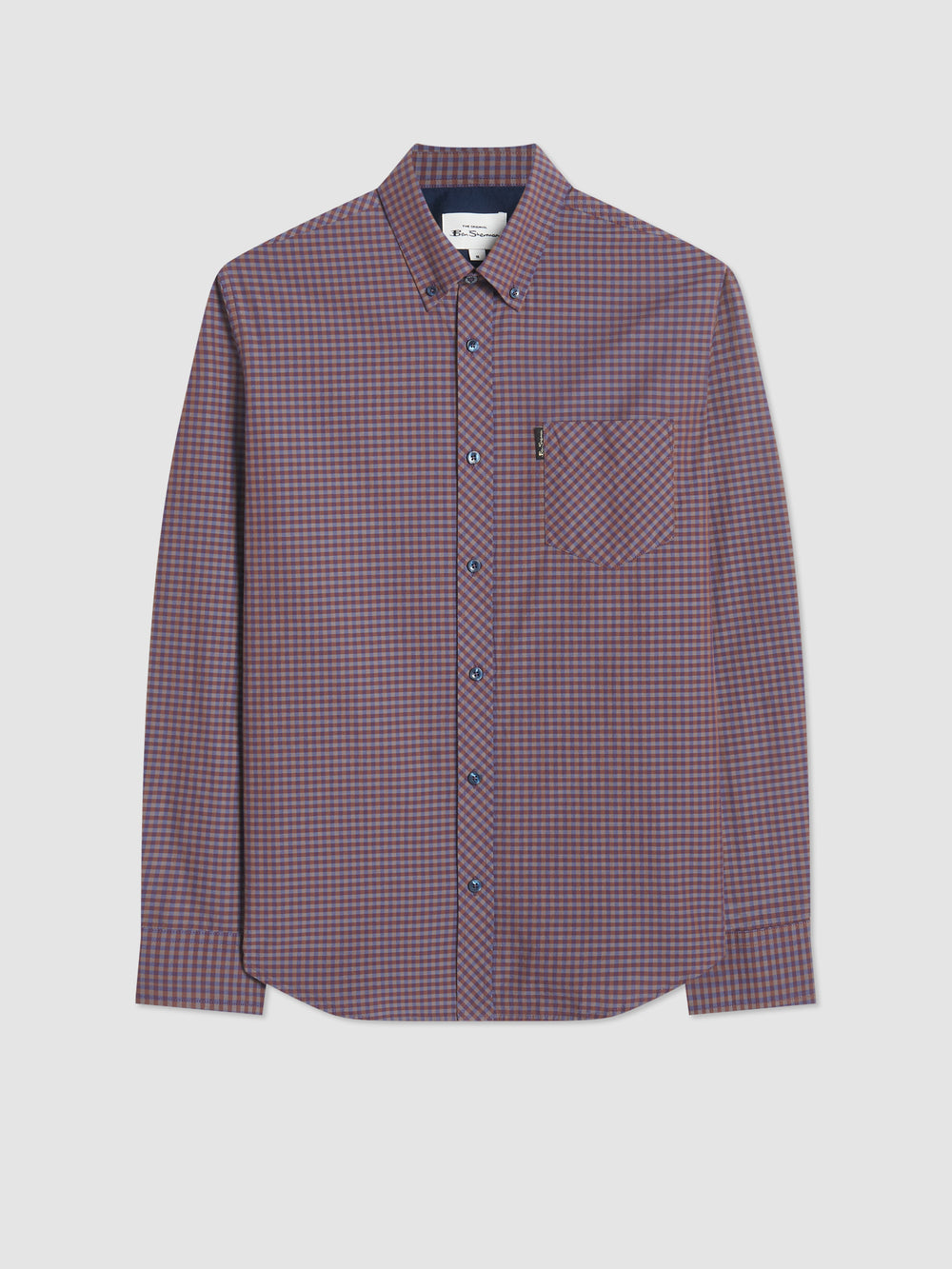 Ben Sherman Signature Gingham Long-Sleeve Skjorte Lilla | DR8052197