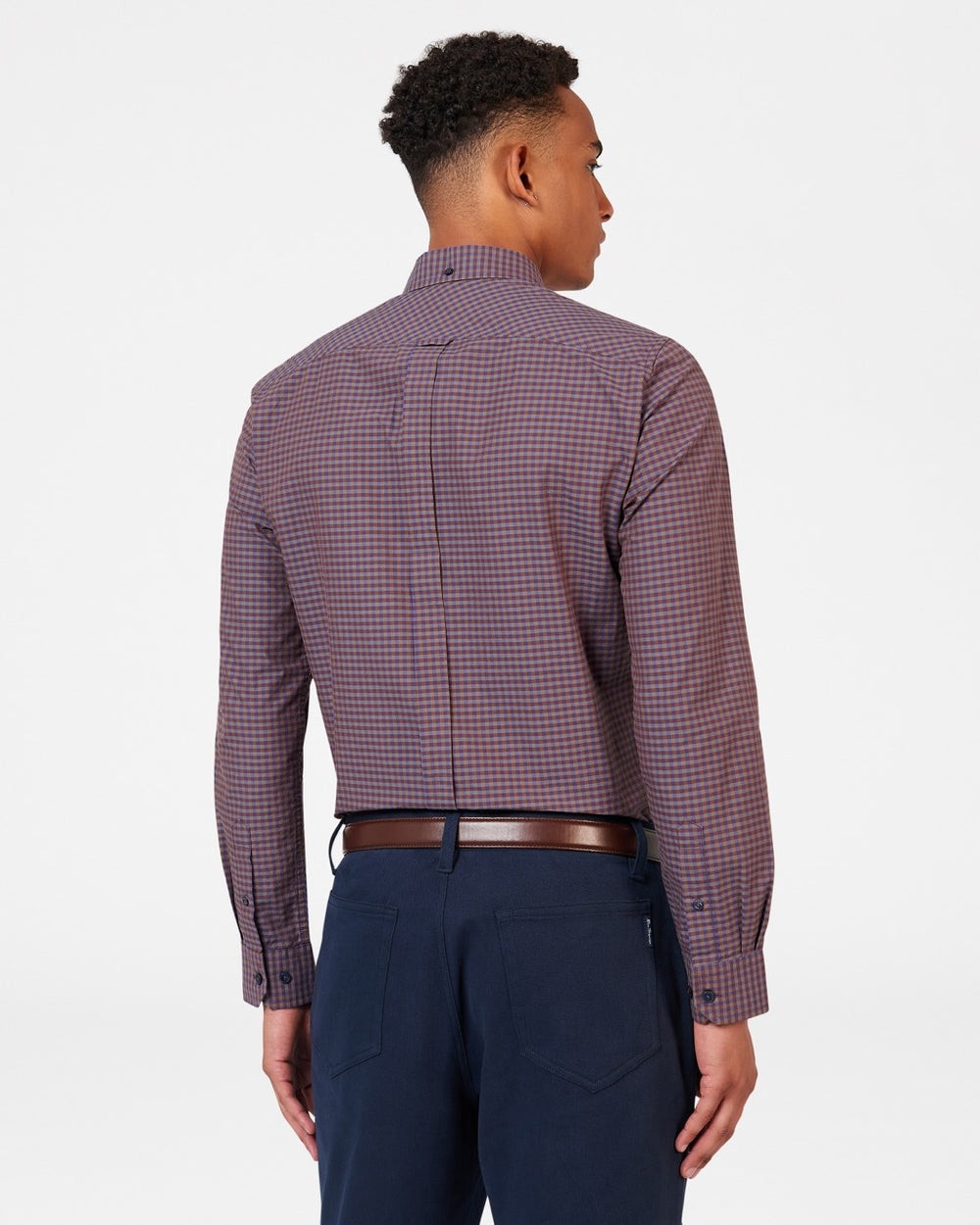 Ben Sherman Signature Gingham Long-Sleeve Skjorte Lilla | DR8052197