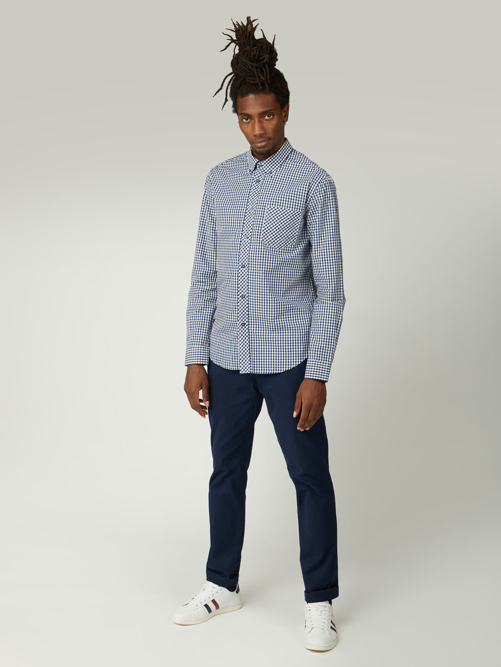 Ben Sherman Signature Long-Sleeve Gingham Skjorte Mørke Blå | YJ7423806