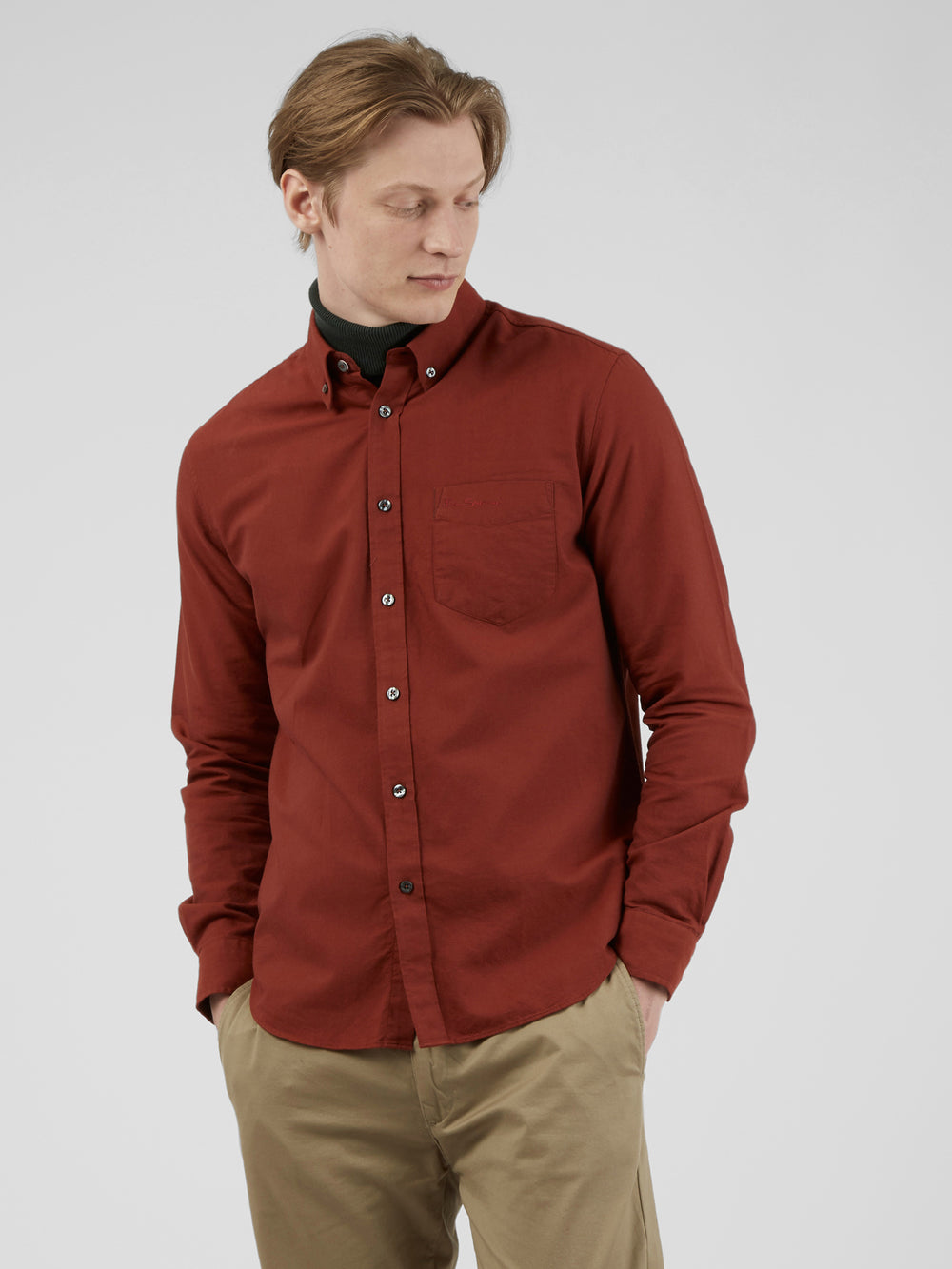 Ben Sherman Signature Long-Sleeve Oxford Skjorte Oransje | UL0718435