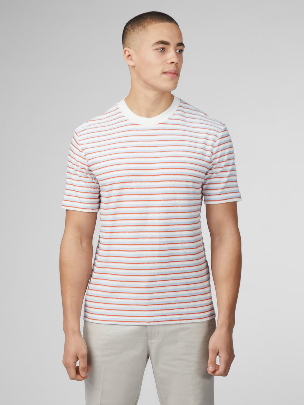 Ben Sherman Signature Loopback Stripe T-Skjorte Blå | XP8614357