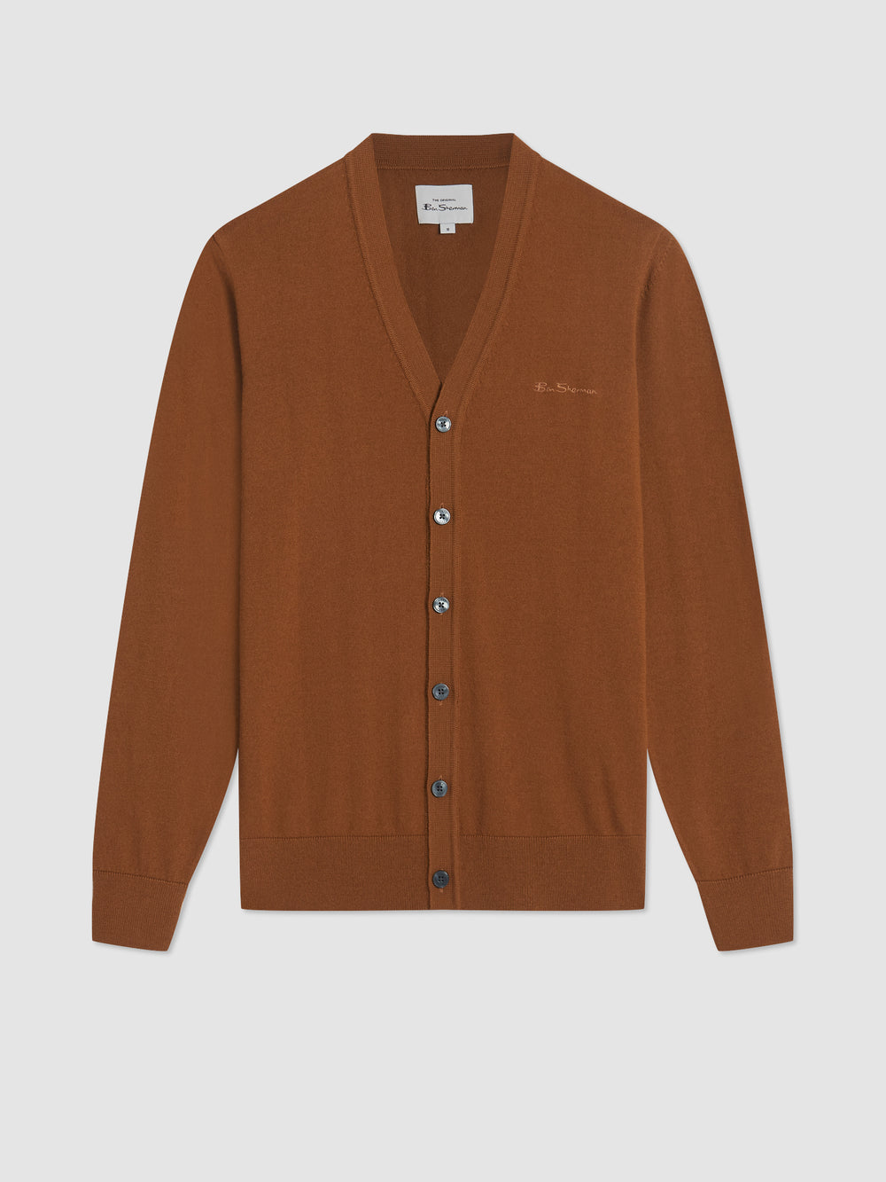 Ben Sherman Signature Merino Cardigan Strikkevarer Brune | VQ4317805