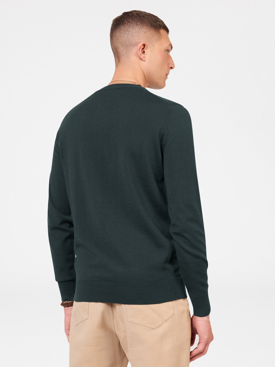 Ben Sherman Signature Merino Crewneck Strikkevarer Mørke Grønn | SW2497031