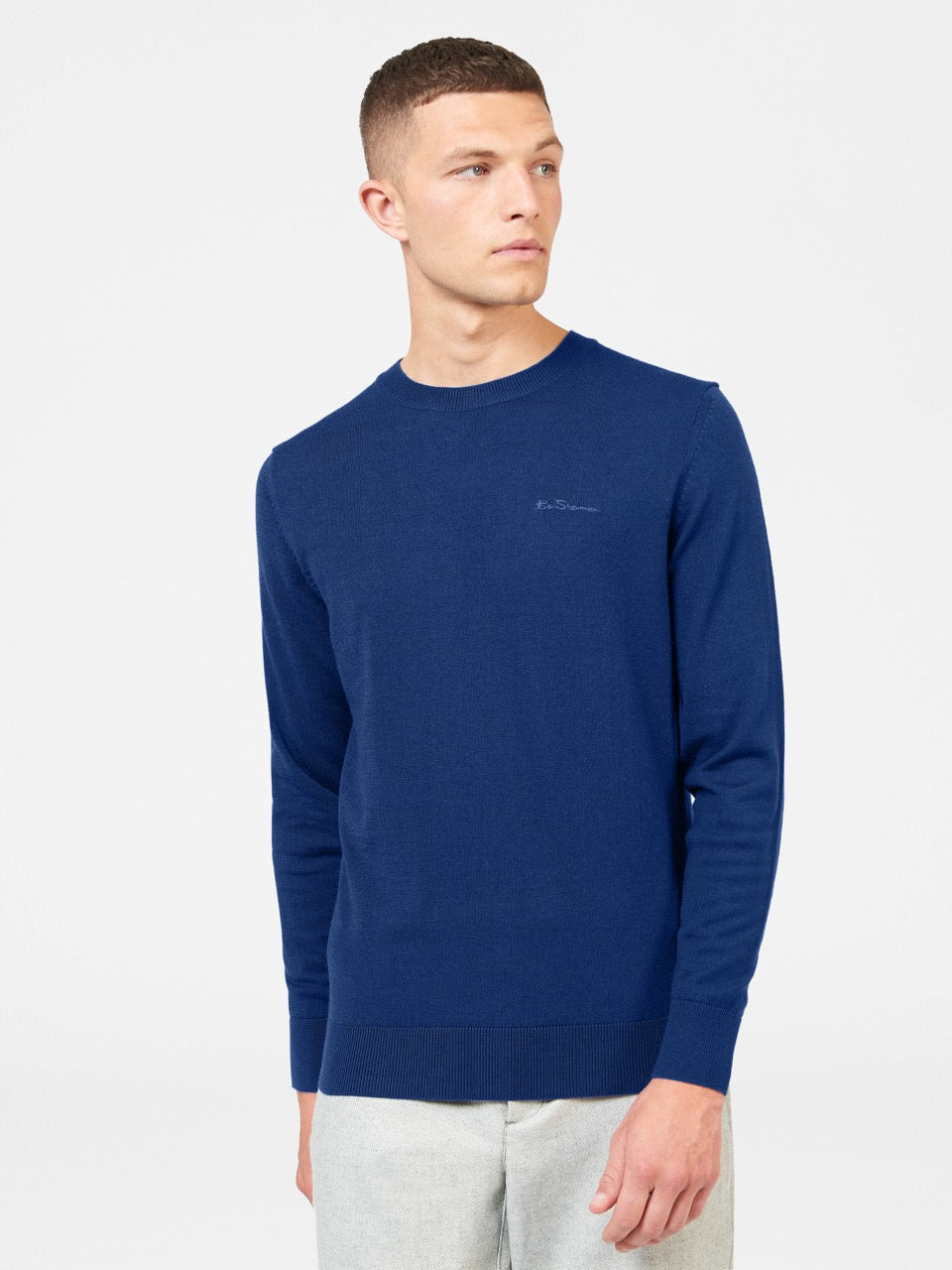 Ben Sherman Signature Merino Crewneck Strikkevarer Blå | LF8264751