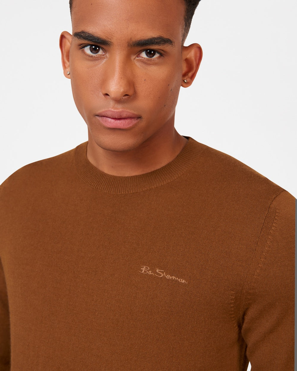 Ben Sherman Signature Merino Crewneck Strikkevarer Brune | SW9540812