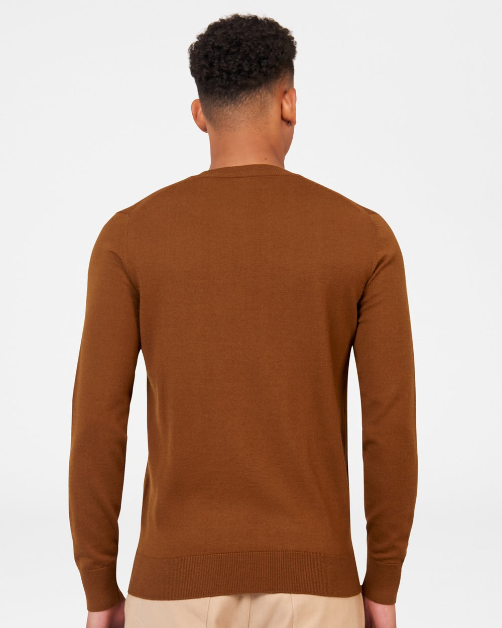 Ben Sherman Signature Merino Crewneck Strikkevarer Brune | SW9540812