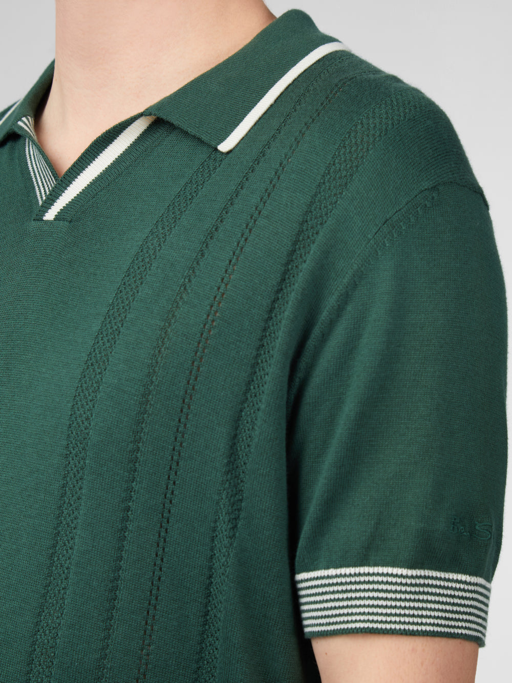 Ben Sherman Signature Open Neck Polo Strikkevarer Grønn | FW9704562