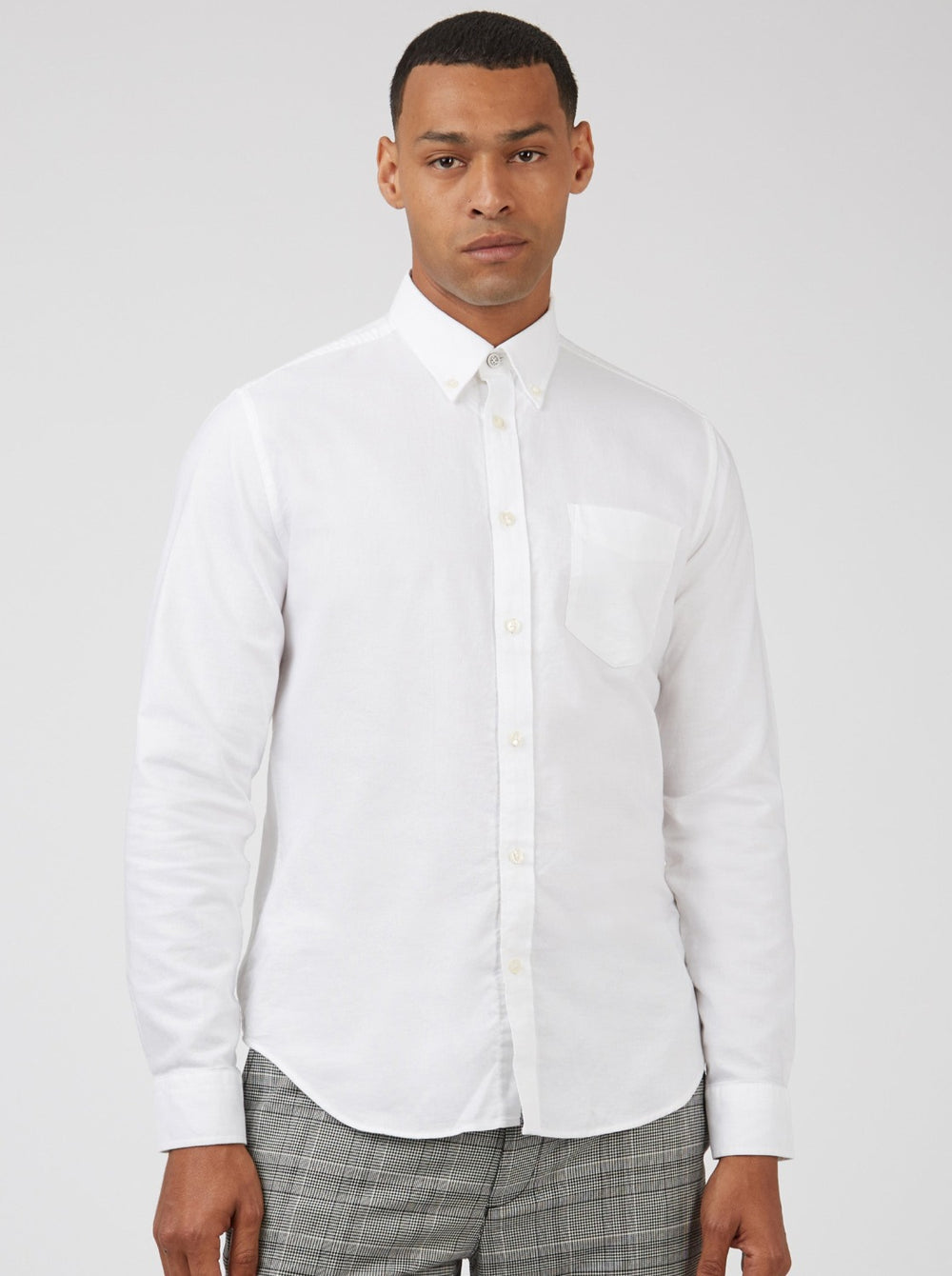 Ben Sherman Signature Organic Long-Sleeve Oxford Skjorte Hvite | DU9273406