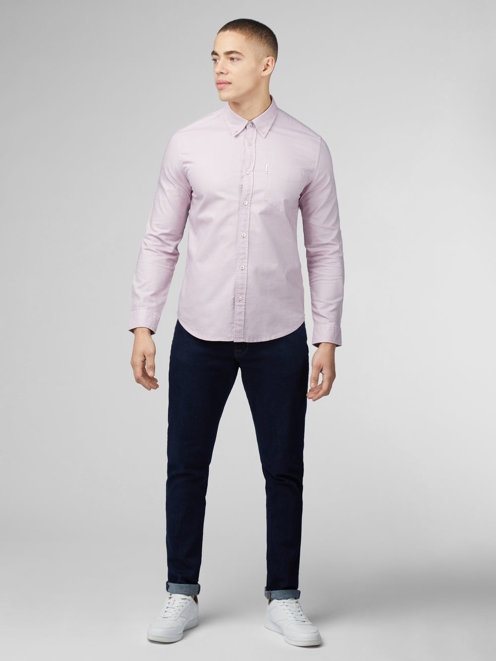 Ben Sherman Signature Oxford Long Sleeve Skjorte Lilla | UT3254716