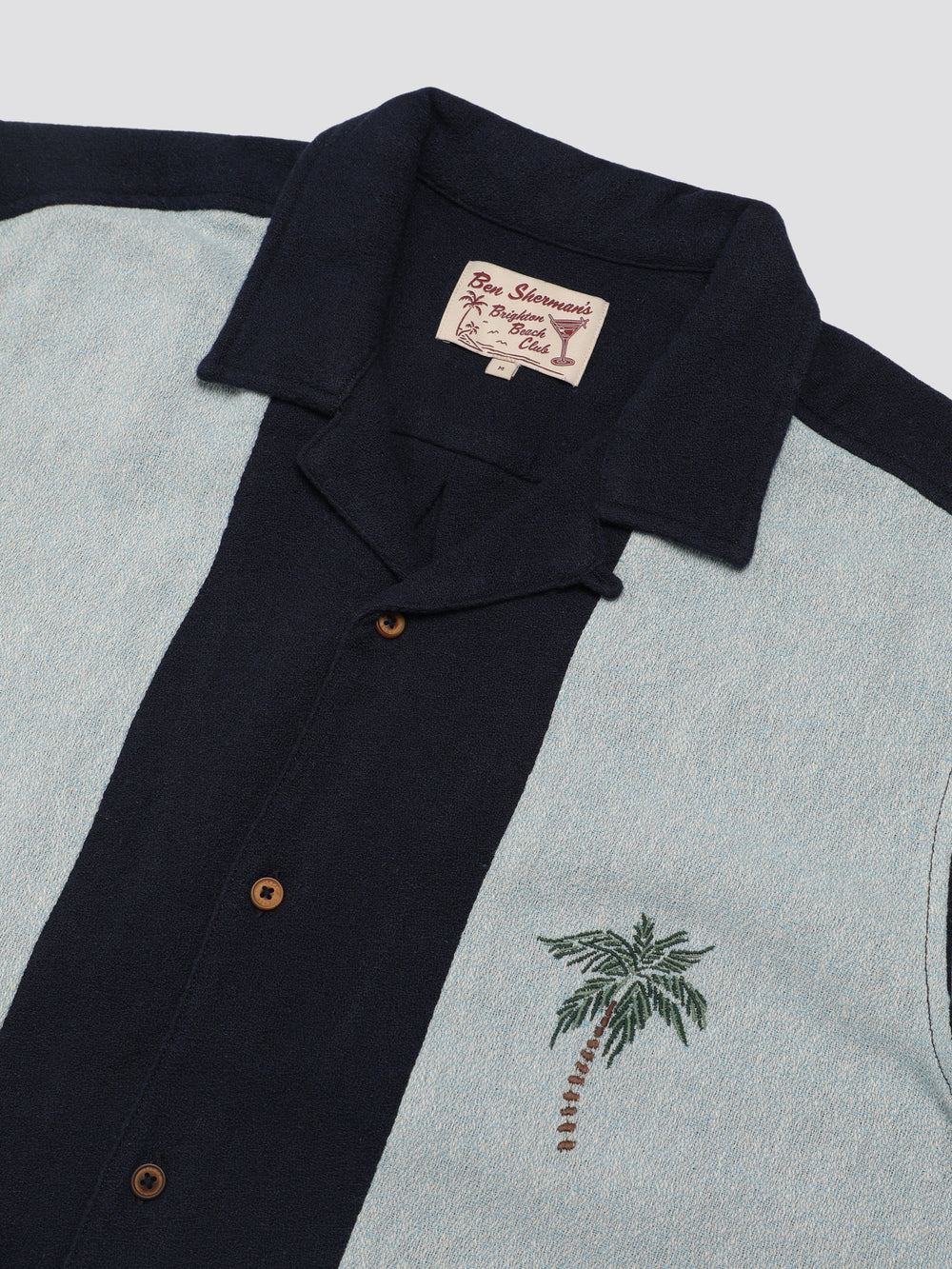 Ben Sherman Signature Recycled Boucle Resort Skjorte Marineblå | DJ2841957