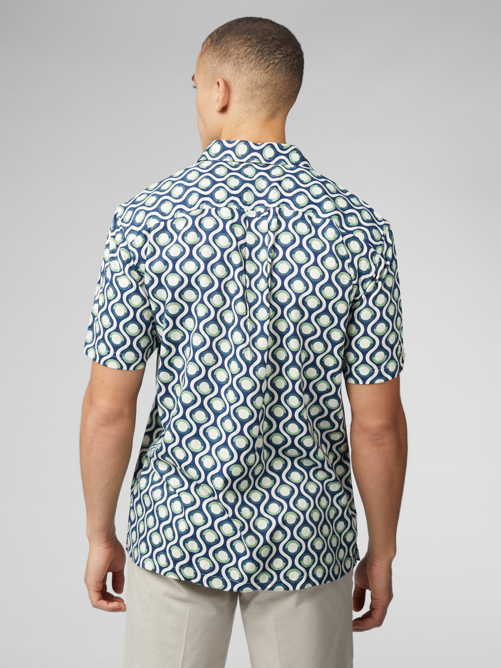 Ben Sherman Signature Retro Geo Skjorte Grønn | AB4269713