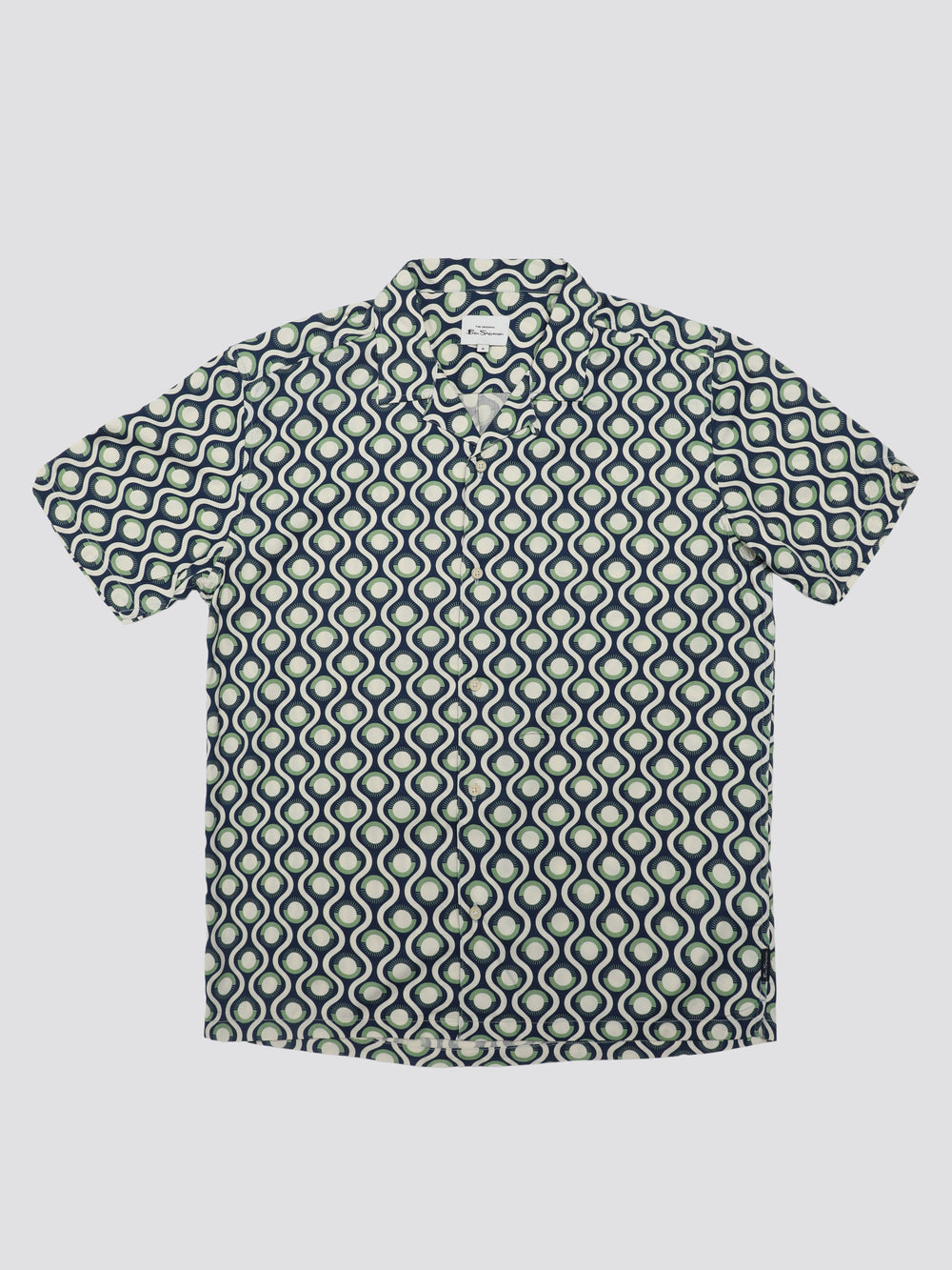 Ben Sherman Signature Retro Geo Skjorte Grønn | AB4269713