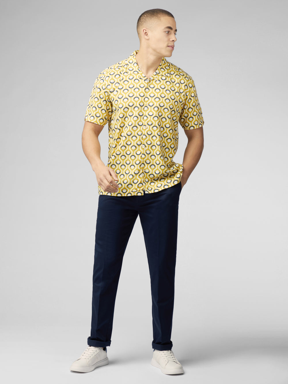 Ben Sherman Signature Retro Geo Skjorte Gul | UM3479521