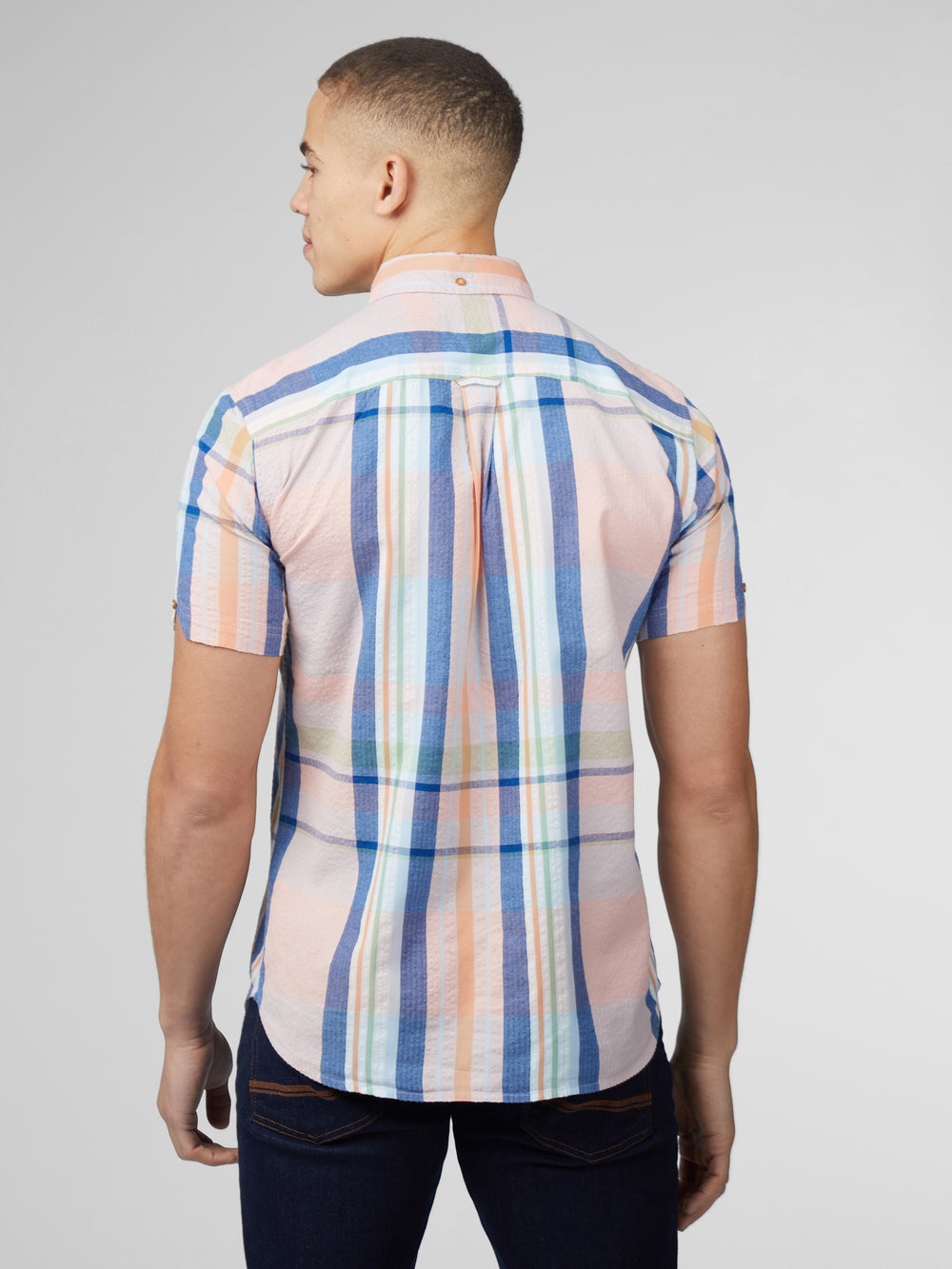 Ben Sherman Signature Seersucker Check Skjorte Rosa | NV8762359