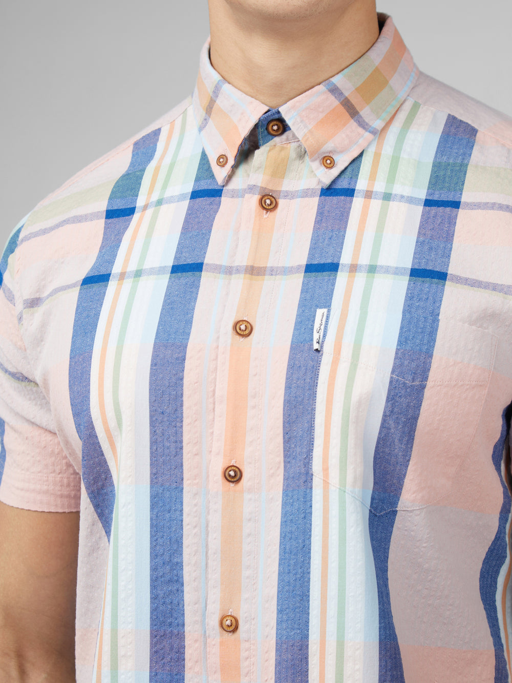 Ben Sherman Signature Seersucker Check Skjorte Rosa | NV8762359