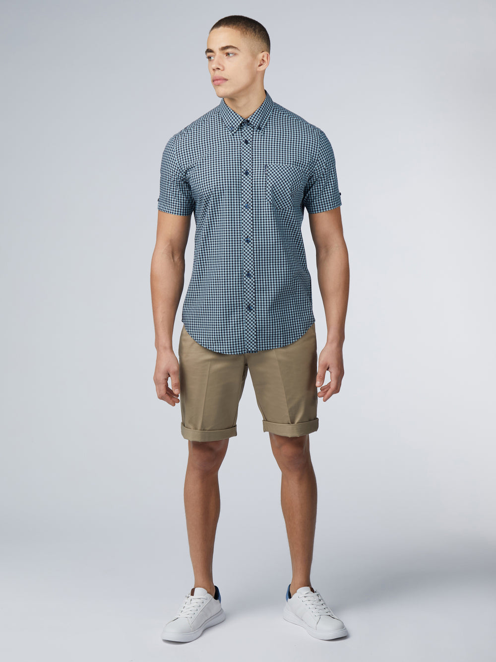 Ben Sherman Signature Short Sleeve Gingham Skjorte Blå | CI1963052