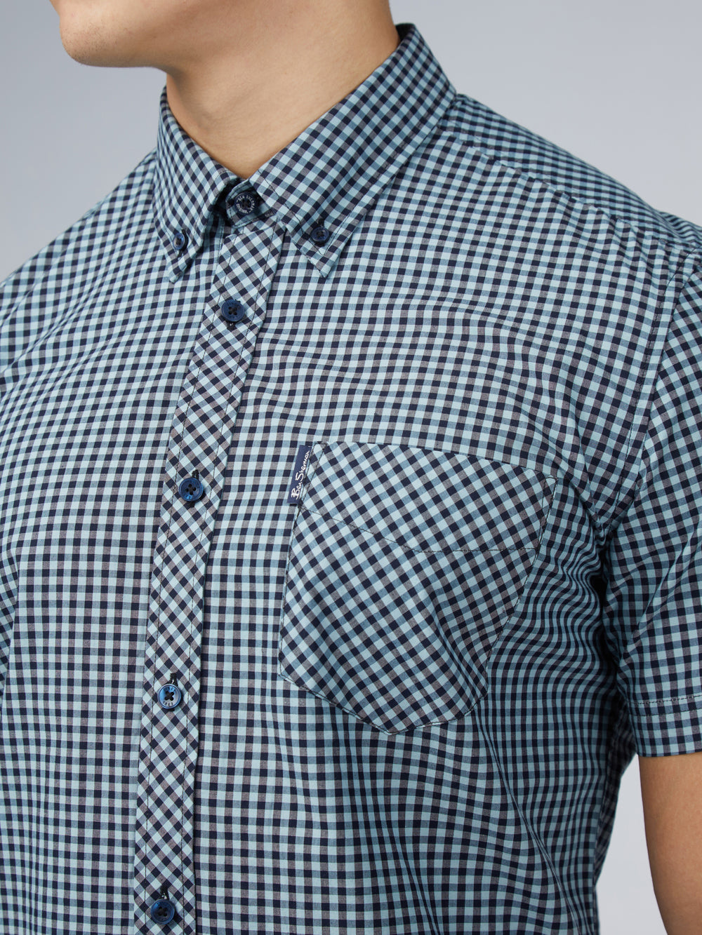 Ben Sherman Signature Short Sleeve Gingham Skjorte Blå | CI1963052