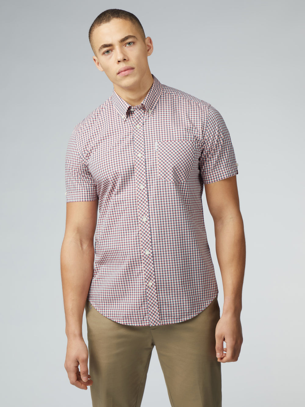 Ben Sherman Signature Short Sleeve Gingham Skjorte Rød Hvite | PU7961350