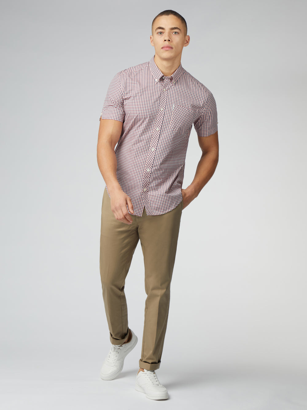 Ben Sherman Signature Short Sleeve Gingham Skjorte Rød Hvite | PU7961350