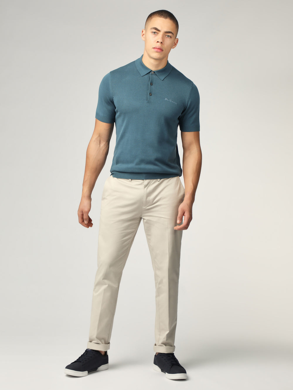 Ben Sherman Signature Short Sleeve Polo Strikkevarer Turkis | JV3184572