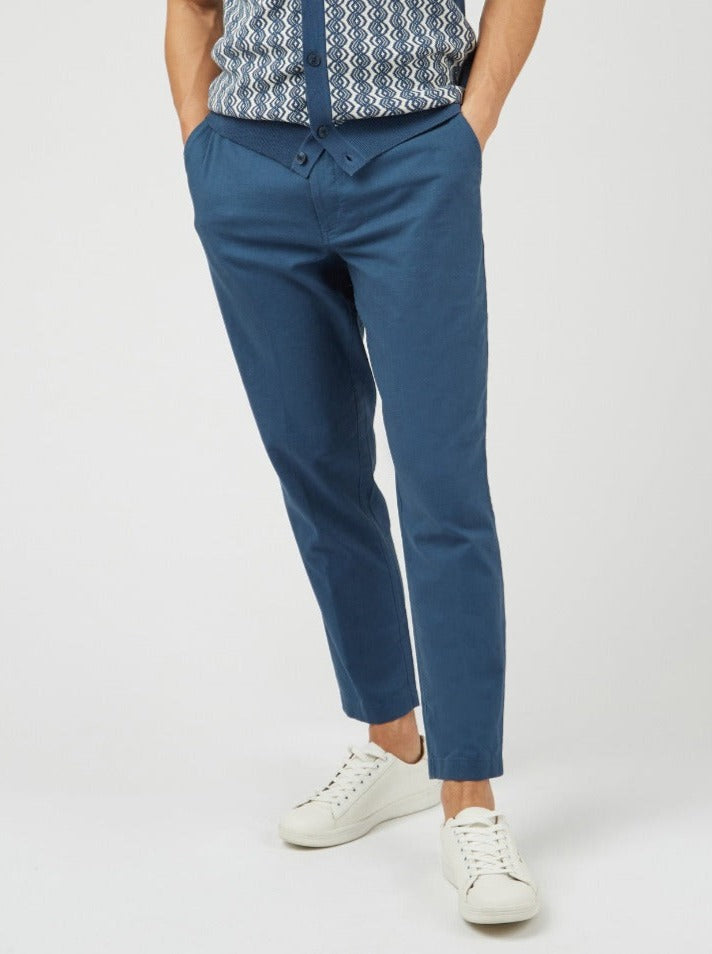 Ben Sherman Signature Slim Taper Linen Bukse Blå | VO3812947