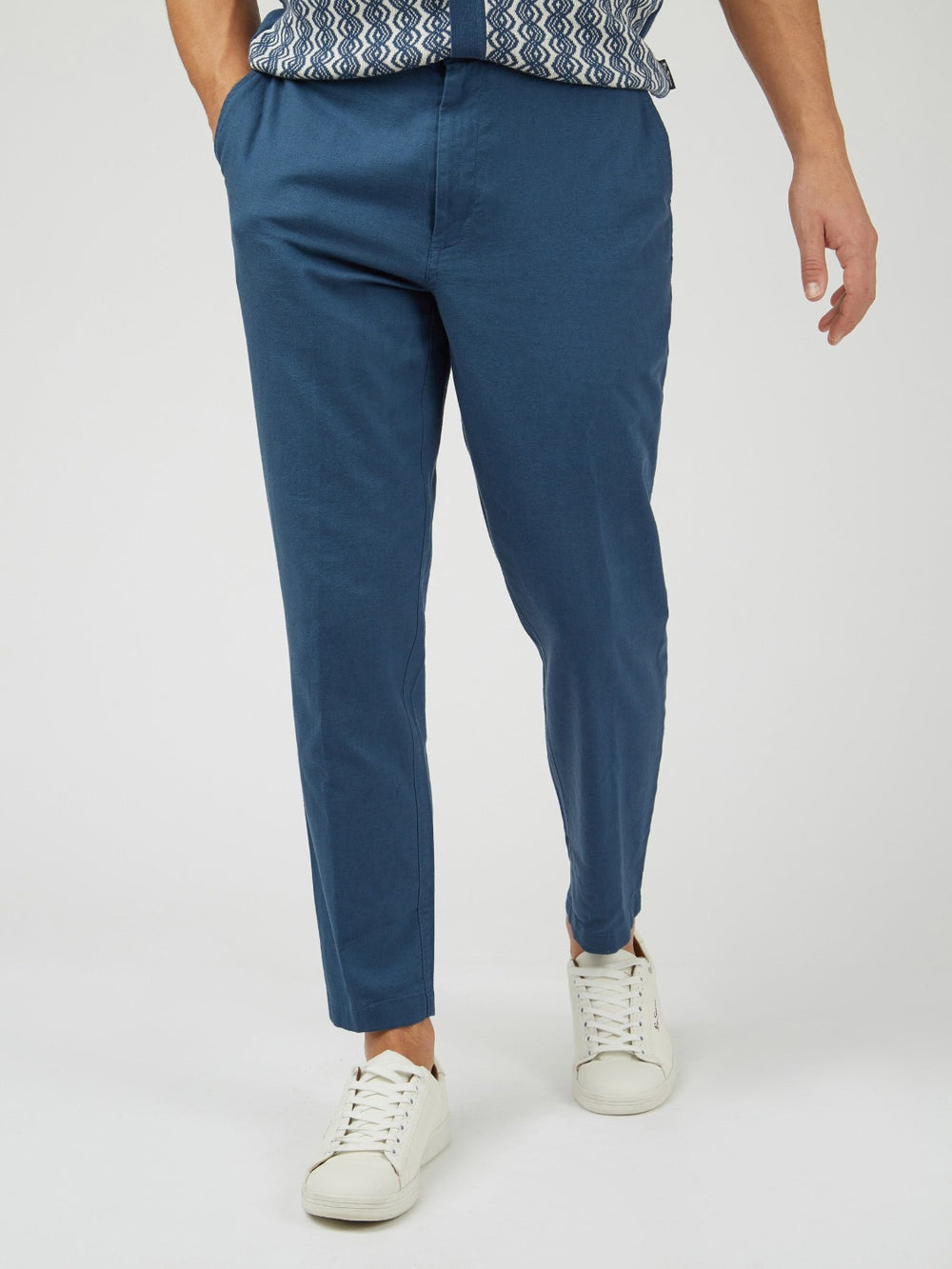 Ben Sherman Signature Slim Taper Linen Bukse Blå | VO3812947