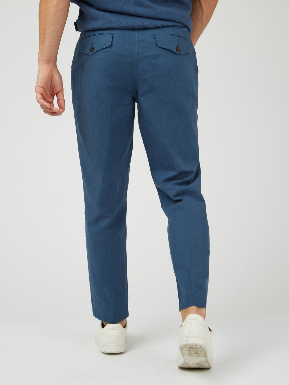 Ben Sherman Signature Slim Taper Linen Bukse Blå | VO3812947