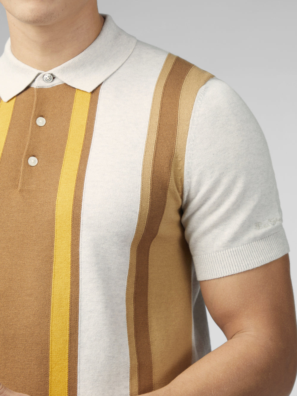 Ben Sherman Signature Vertical Stripe Polo Strikkevarer Hvite | YB2419756