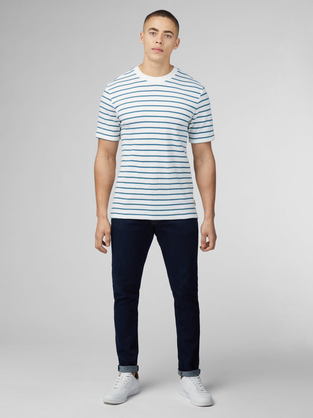 Ben Sherman Signature Waffle Stripe T-Skjorte Hvite | NC4608572