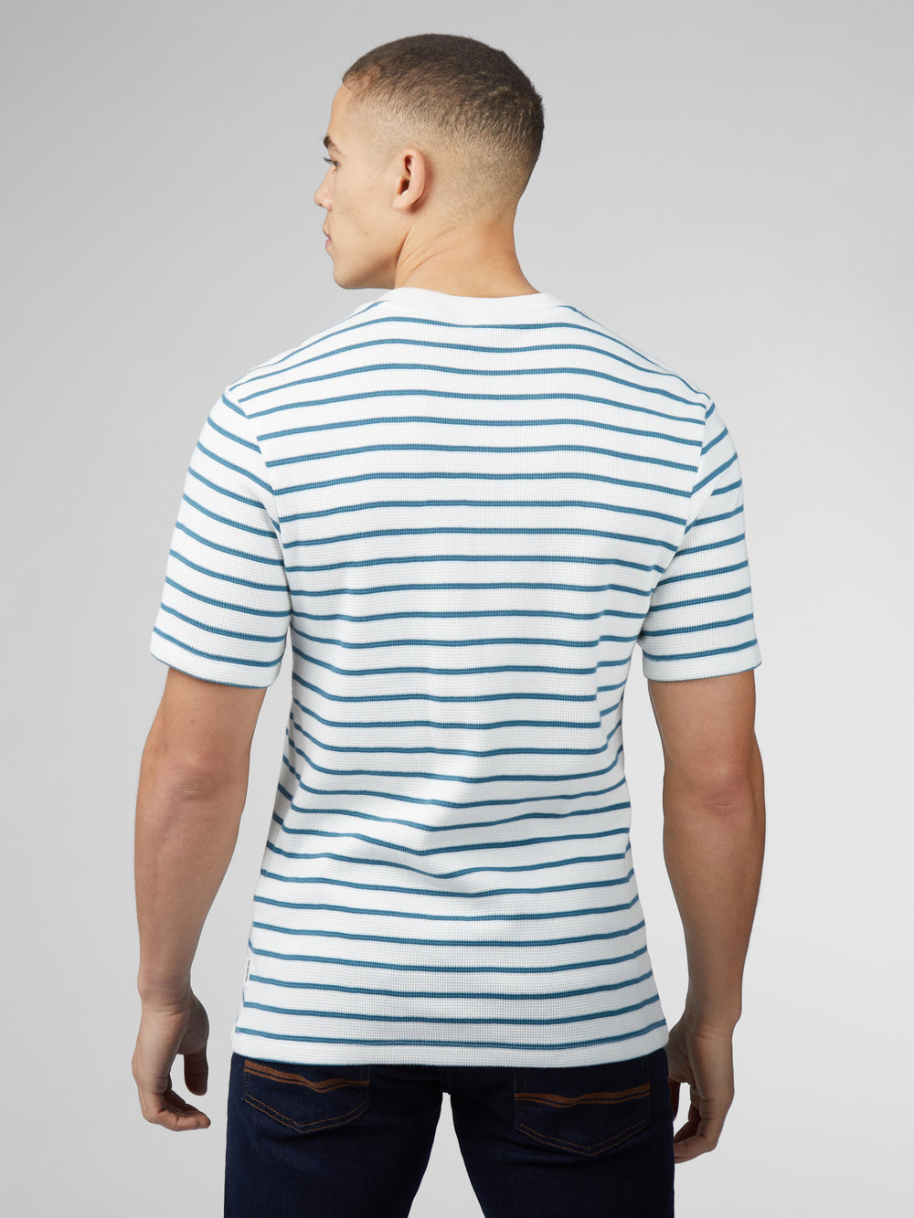 Ben Sherman Signature Waffle Stripe T-Skjorte Hvite | NC4608572