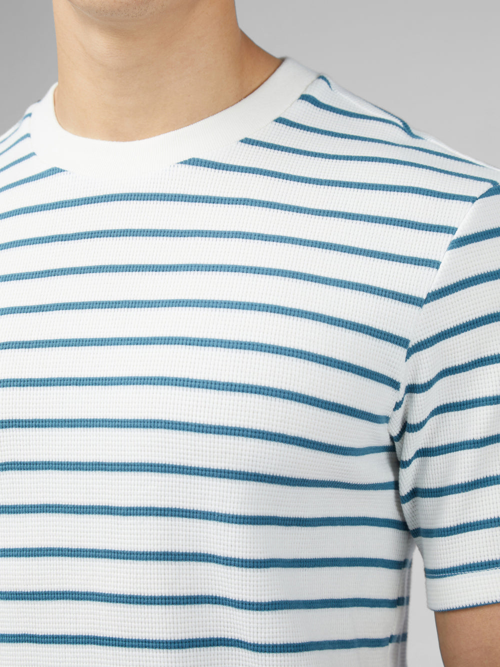 Ben Sherman Signature Waffle Stripe T-Skjorte Hvite | NC4608572